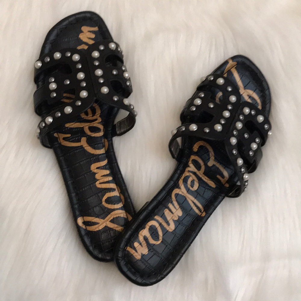 Sam Edelman Black Bay 2 Embellished slide sandals